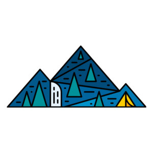 Mountain Trail Camping Waterfall Blue Sticker Fell